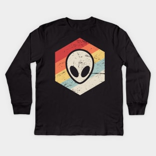 Retro Vintage Conspiracy Theory Alien UFO Kids Long Sleeve T-Shirt